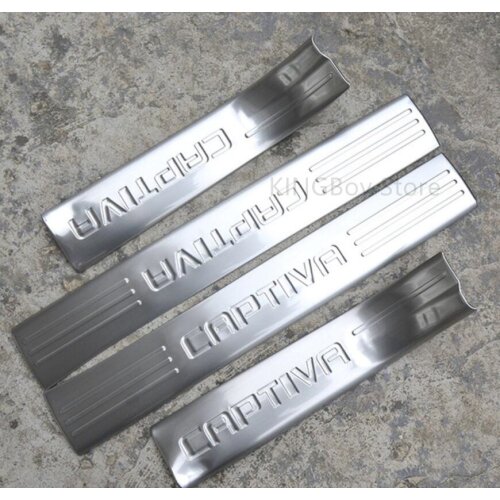 High quality stainless steel car internal Scuff Plate/Door Sill Protector Sticker For Chevrolet Captiva 2012-2018
