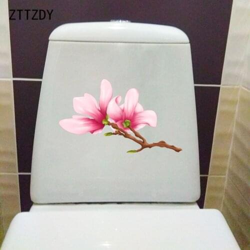 ZTTZDY 25*14.9CM Beautiful Magnolia Branch Home Living Room Decor Wall Sticker WC Toilet Decal T2-0680