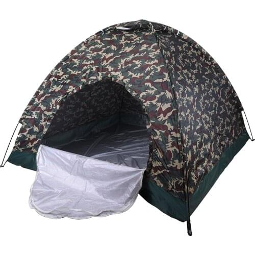 1-4 Person Waterproof Outdoor Camping Tent Camouflage Beach Tent Portable Single Layer Oxford Cloth Coating Sunshade Canopy