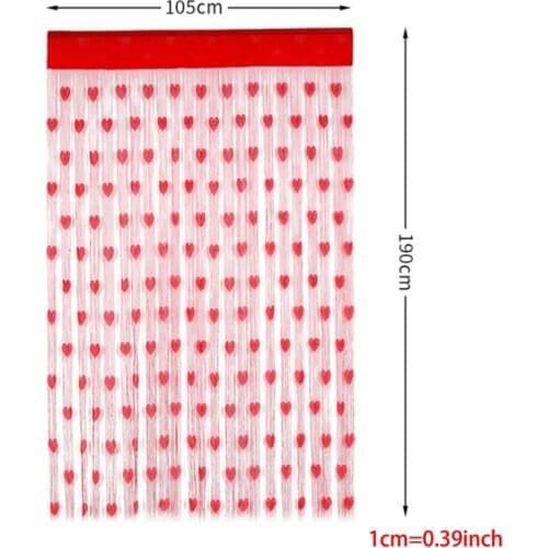 2 Pieces Valentines Day Decorations Window Curtains Romantic Lace Heart Hanging 87HA