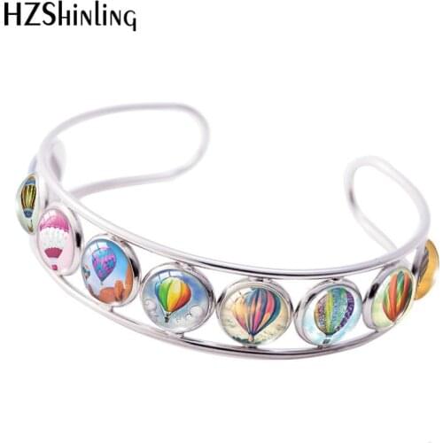 2019 New Colourful Hot Air Balloon Adjustable Bracelets Love Travel Bracelet Class Dome Cabochon Jewelry
