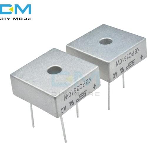 5PCS lot KBPC3510W KBPC3510 35A 1000V Diode Bridge Rectifier 4Pin Bridge Rectifier High Frequency Medium Power DIY Electronic