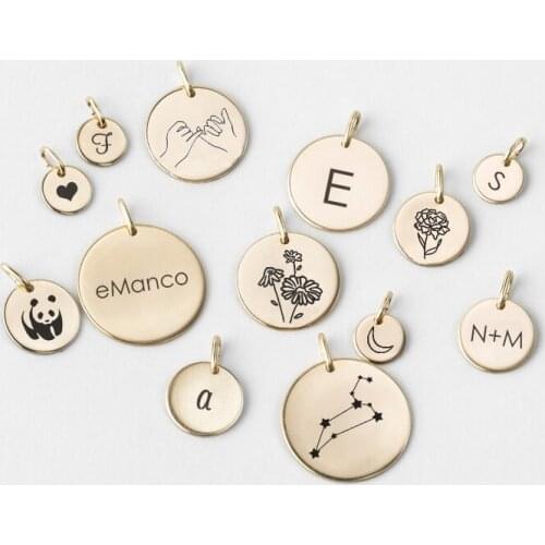 50 Pcs Customized Wholesale Charms DIY 304 Stainless Steel Pendants Charms for Bead Jewelry Making Bracelet Accessories Beads