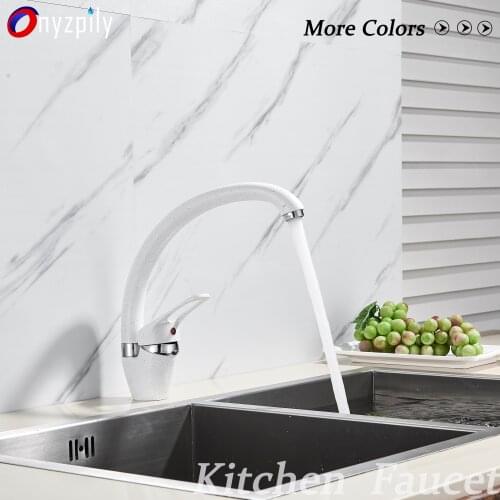 Free Shipping White Kitchen Sink Faucet Sprayer Nozzle Single Handle Faucet Mixer Hot Cold Stainless Steel Modern