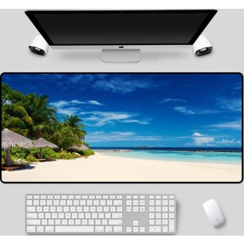 XGZ Large size mouse pad beautiful coast beach pattern table pad home high quality office computer keyboard pad