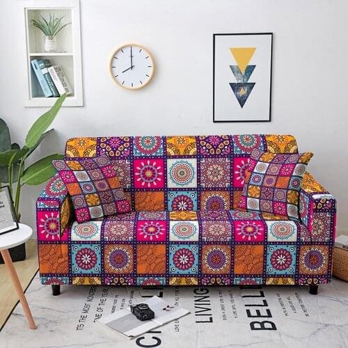 Mandala Sofa Cover Stretch Furniture Covers Elastic Sofa Covers For living Room Copridivano Slipcovers for Armchairs Couch Cover