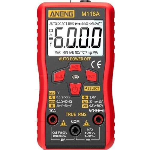 M118A Digital Mini Multimeter Tester High-precision LCD Display Automatic Range Multimeter With NCV Data Hold Smart Auto Range