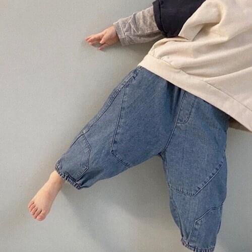 Childrens Denim Pant Baby Boys Jeans 2021 Spring Autumn New Toddler Boys Loose Casual Cowboy Pants Toddler Trousers Jeans 2-8Y
