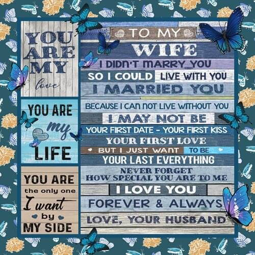 Express Love Blankets TO My Wife Daughter Son Letter 3D Printed Fleece Double Thicken Warm Blanket on Bed Sherpa Throw Blankets