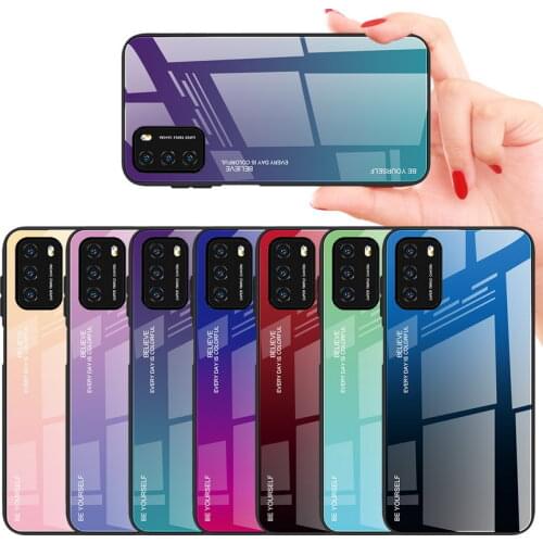Gradient Glass Case for POCO M3 POCO X3 NFC Case Tempered Glossy Back Cover For POCO C3 F2 Pro PocoPhone X3 X2 Fundas