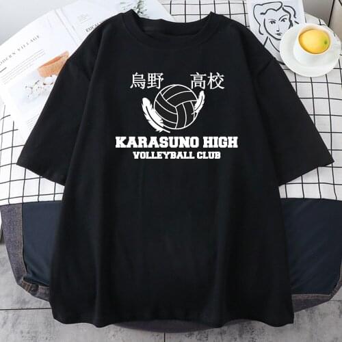 Haikyuu Karasuno High School Printed Woman Tshirt Street Casual T-Shirt Sport Oversized T-Shirts Style Comfortable Men Clothing
