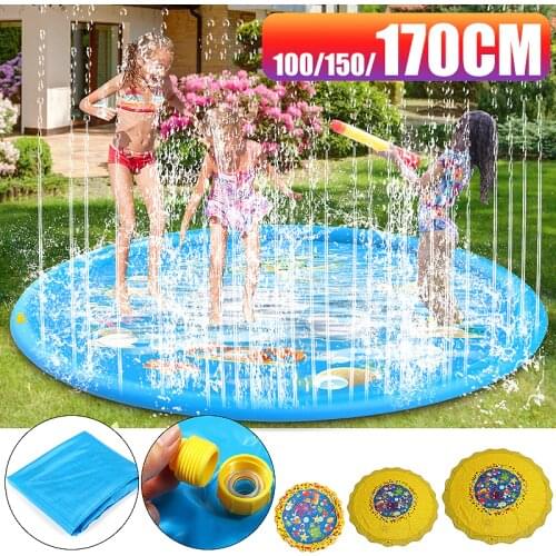 100/170CM Sprinkle Splash Play Mat Fun Spray Toys Inflatable Splash Pad Water Toys Cooling Water Mats Swimming Pools Outdoor