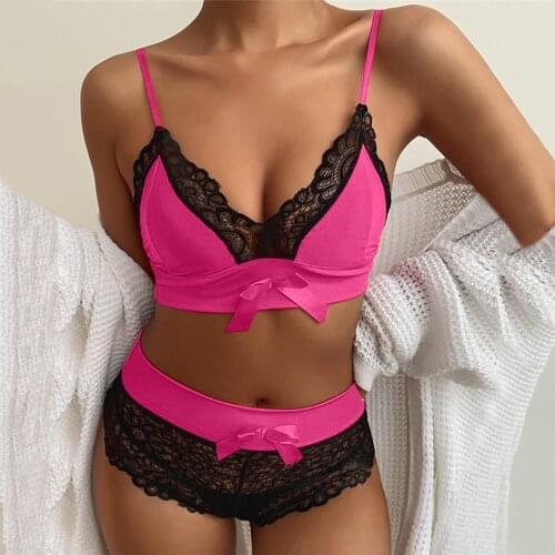 Sexy Lingerie Sexy Underwear Set Women Lace Suspenders Bra Tops Shorts Underpants Pajamas Outfits Erotic Langerie Lenceria Sexy