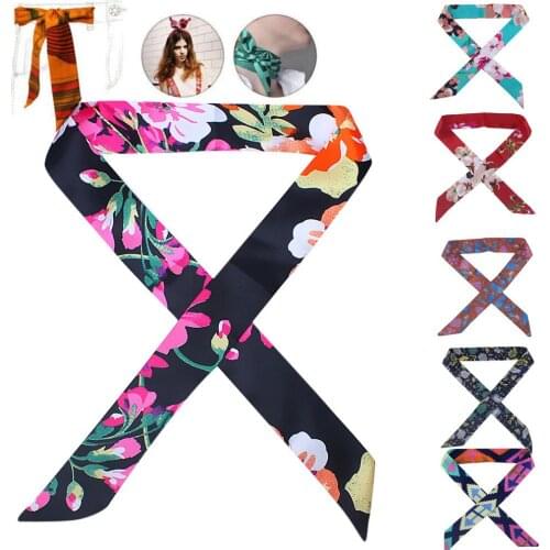 Fashion Elegant Headwear Satin Ribbon Bag Hat Headband Tied Handle Small Ribbon Ladies Hair Scarf Bufanda