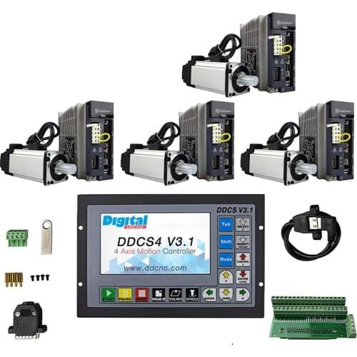 Ddcsv3.1 CNC kit 4-axis motion control system Servo driver kit 750W AC220V driver and servo motor Z axis with brake