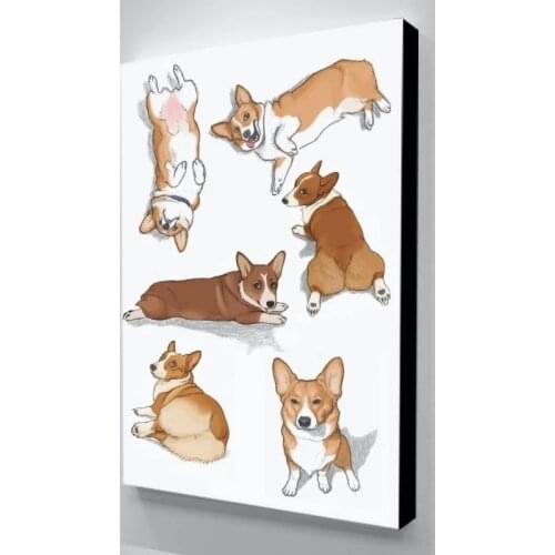 Wall Art Home Decor Animal Lovely Dog Pet Canvas Cute Print Painting Modern Poster Living Room Modular Pictures No Frame Artwork