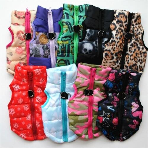Dog Clothes Winter Warm Dog Vest Clothes Thick Cotton Jacket with Traction Button on The Back Small Medium French Bulldog Jacket