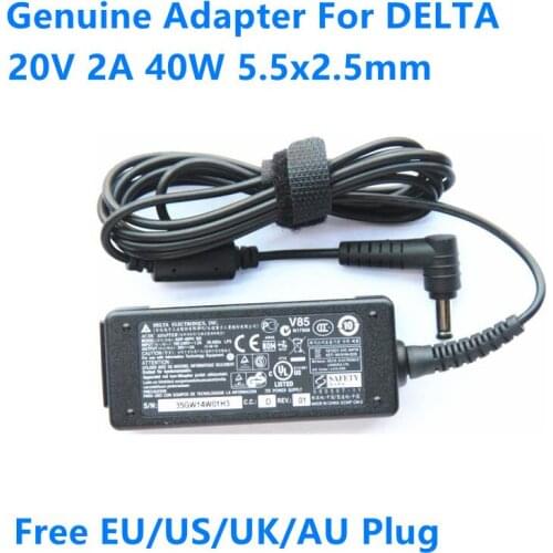 Genuine 20V 2A 40W 5.5x2.5mm DELTA ADP-40PH BD ADP-40MH BD AC Power Adapter For Lenovo IdeaPad S9 S10 Series Netbook Charger