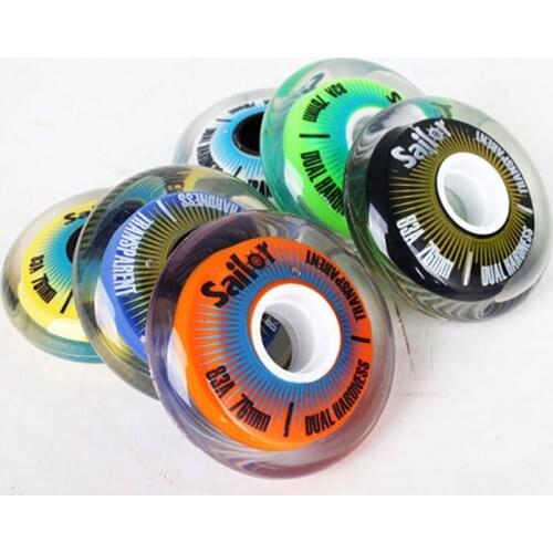 8 Pieces Original Sailor Inline Skates Wheel, 83A Roller Skating Wheels For FSK Slalom Braking Multi-purpose Use, Transparent