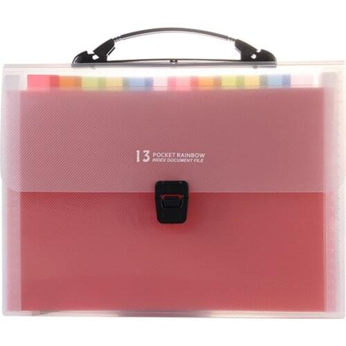 A4 Plastic Portable File Folder Extension Wallet Bill Receipt File Sorting Organizer Office Storage Bag Folders Filing Products