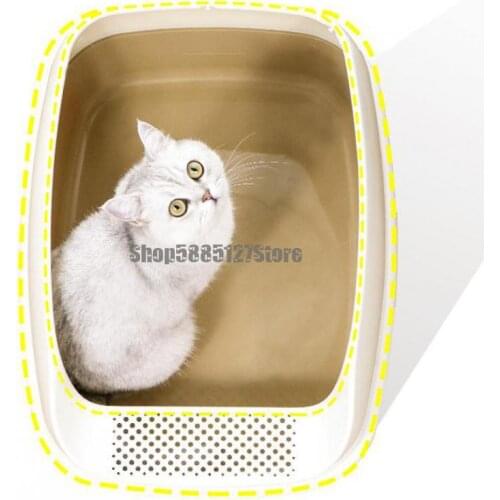Cat Litter Pan Large Anti Splash Cat Toilet Semi Closed Extra Large Small Cat Litter Pan Deodorant Cat Excrement Basin