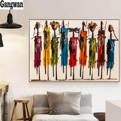 Full round diamond embroidery Abstract African Woman diamond painting 5D square by hand 3d gift picture rhinestones room decor