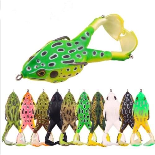 New 1PCS LURE Bait Propeller Thunder Frog Soft Bait 9cm/13.6g Hunting Special Killing Black Double Hook