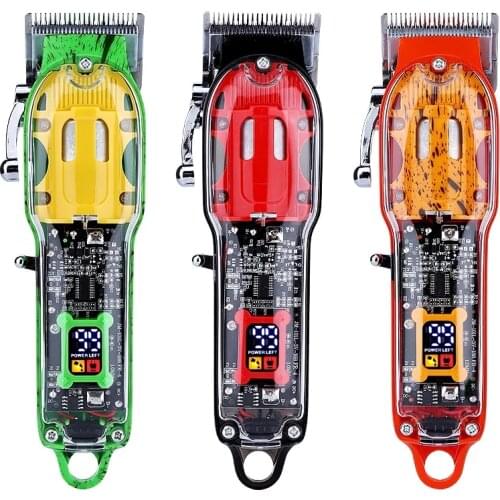 2021 Newest WMARK NG-108 Professional Hair Clipper Transparent Hair Trimmer Rechargeable Hair Clippers Hair Cutting Machine Tool