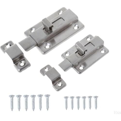 OOTDTY Stainless Steel Spring Latch Slide Door Lock Security Gate Barrel Bolt Padlock