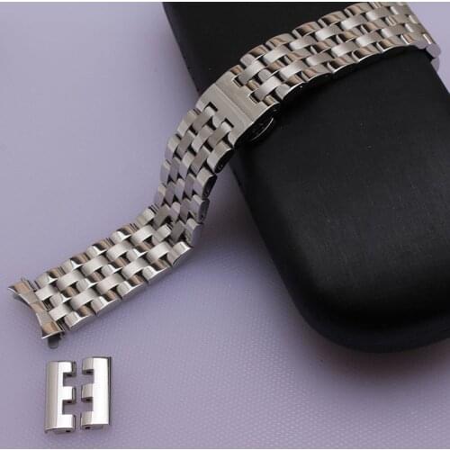 Stainless steel bracelet solid metal watchband Butterfly clasp16mm 18mm 20mm 22mm 24mm watch strap wristwatch band black silver