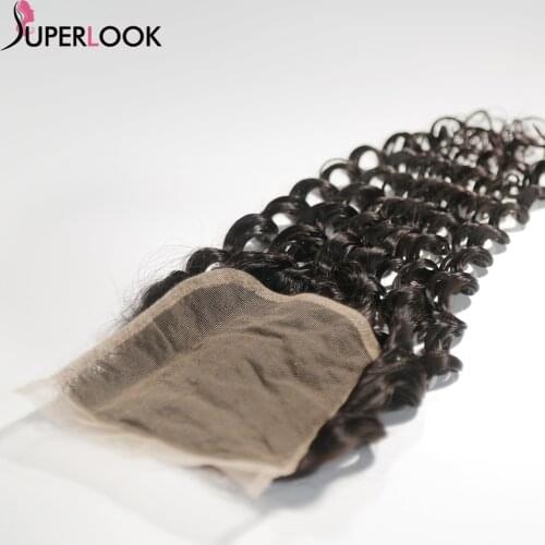 4x4 Transparent Lace Frontal 100% Human Hair Natural Hairline 4x4 Lace Closure Deep Wave Pre Plucked Bleached Knots Closure