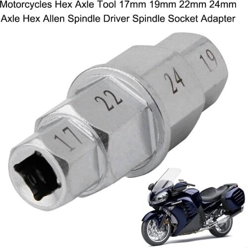 Motorcycles Hex Axle Tool 17mm 19mm 22mm 24mm Axle Hex Allen Spindle Driver Spindle Socket Adapter