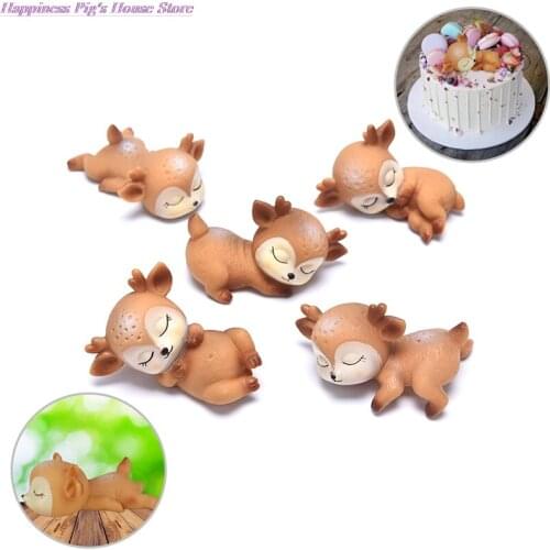 1 Pcs Silicone Mold Cute Cartoon Sleeping Deer DIY Resin Mold Chocolate Fondant Cake Decoration Tools