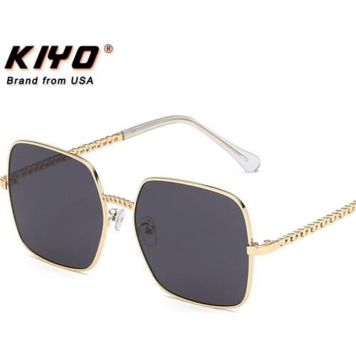 KIYO Brand 2020 New Women Men Square Polarized Sunglasses Metal Fashion Sun Glasses High Quality UV400 Driving Eyewear 8953