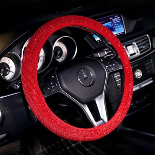 Rhinestone Car Interior Accessories Women Diamond Steering Wheel Cover Crystal Car Mount Holder Keychain Tissue Box decoration
