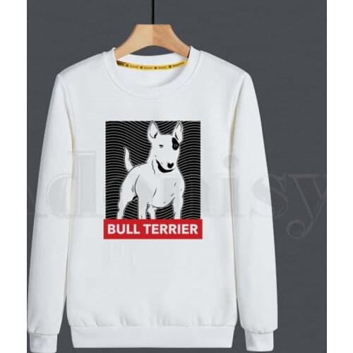 Dog Pet Design Funny Bull Terrier Men Hoodies Sweatshirt Print Trend Mens Clothes Hip-Hop Male Crewneck Hoodies Men