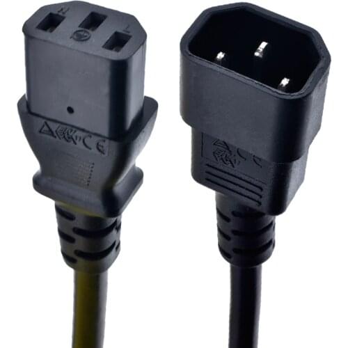 Mains C13 to C14 PDU Male to Female Cable,UPS power cord extension cable,30cm,60cm and 100cm availables
