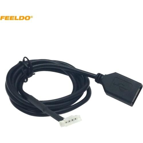 FEELDO Car CD Radio Audio Cable Plug To USB Adapter Conector For Peugeot 307 408 Citroen C4 C5 Data Wire #HQ6156