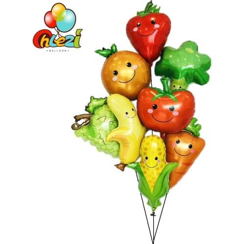 1pcs Fruit Vegetable Foil balloon Garden Party helium balloons Birthday Party Decorations Shower ballons Over Every Family Toys