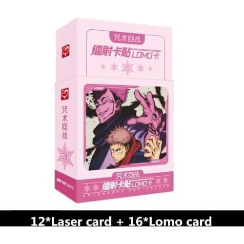 28 Pcs/Set Anime Jujutsu Kaisen Laser Card Sticker DIY Cartoon Lomo Card Mini Greeting Cards Message Card Anime Around