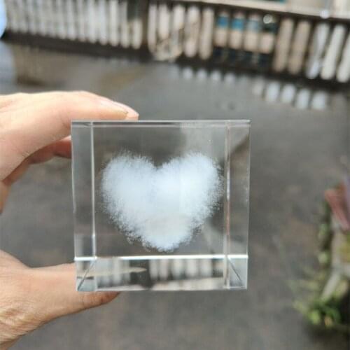 4/5/6cm Cube Crystal Ball Inner Carving Transparent Love Heart Cloud Moon Home Decoration Ornament Christmas Gift Photo Props