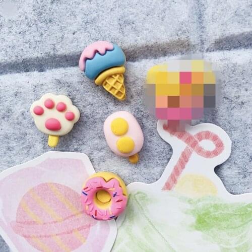 5pcs Donut Ice Cream Push Pins Cute Thumb Tacks Pin Creative Thumbtacks Felt Cork Board Message Notes Small PushPin Office Nail