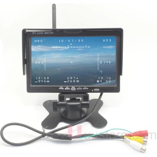 AIO 7" LCD HD FPV Monitor 5.8Ghz 40CH Buid-in Wireless Video Receiver Real Time Image Transmission for Remote Control FPV System
