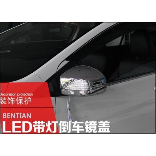 Higher star ABS chrome 2pcs car side door mirror cover with Led turn Led turn signal light For Honda City 2015-2017