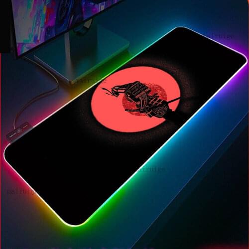 Large Mouse Pad RGB Hot Japans Last Samurai Glowing LED Notebook Gamer PC Keyboard USB Rug Speed Control Mouse Pad XXL Desk Mat
