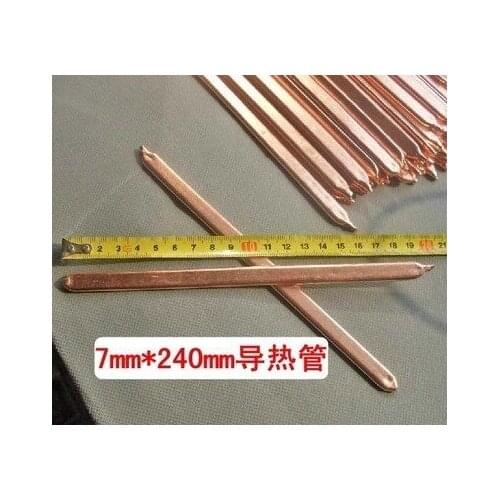 Fast Free Ship1pcs 7X240mm DIY laptop PC Heat sink Radiator Cooling Cooler Copper Tube,Notebook brass Flat copper pipe/Heat pipe