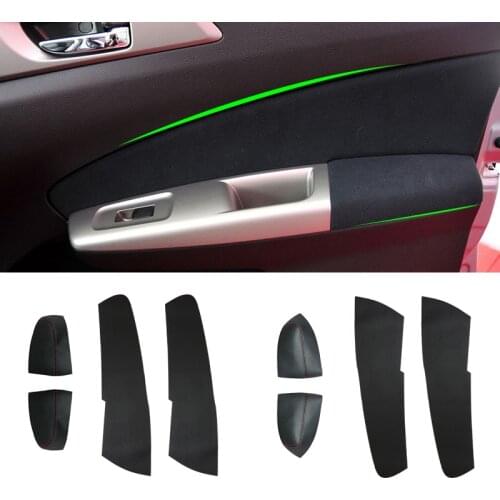 Soft Leather Door Armrest Cover For Subaru Forester 2008 2009 2010 2011 2012 Car-styling Door Armrest Panel Cover Skin Trim