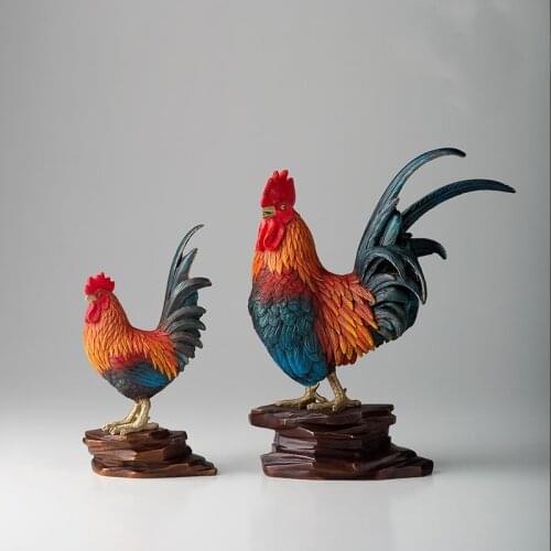 DAJI DALI 2pcs Asia Master craftsmans works BRONZE Good luck Rooster Cocks Sculpture Home company Shop Decoration Talisman