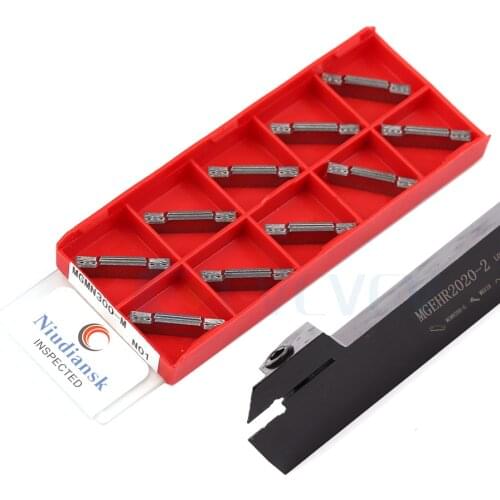 1Pc MGEHR2020 MGEHL Outer Diameter Grooving Toolholder +10Pc MGMN 150 250 400 G M Lathe Carbide Blade Stainless Steel Processing