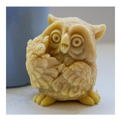 DIY Sell hot 3D owl shaped silicone soap mold fondant Cake decoration mold Handmade soap mold